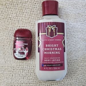 Bath & Body Works Bright Christmas Morning Lotion & Sanitizer Set